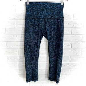 Lululemon Wunder Under Crop (Hi-Rise) (21") Iced Wave Capri Black Size 8